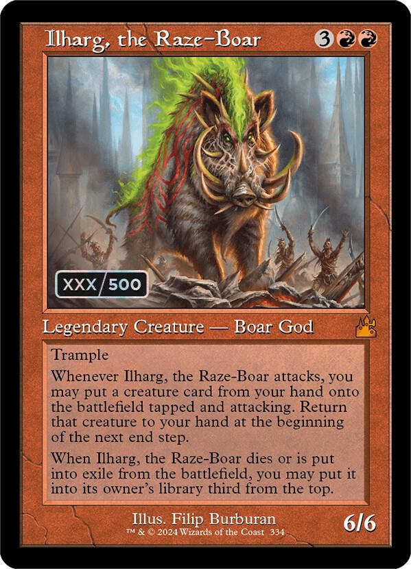 Ilharg, the Raze-Boar (Retro Frame) (Serial Numbered) 334 card from Ravnica Remastered
