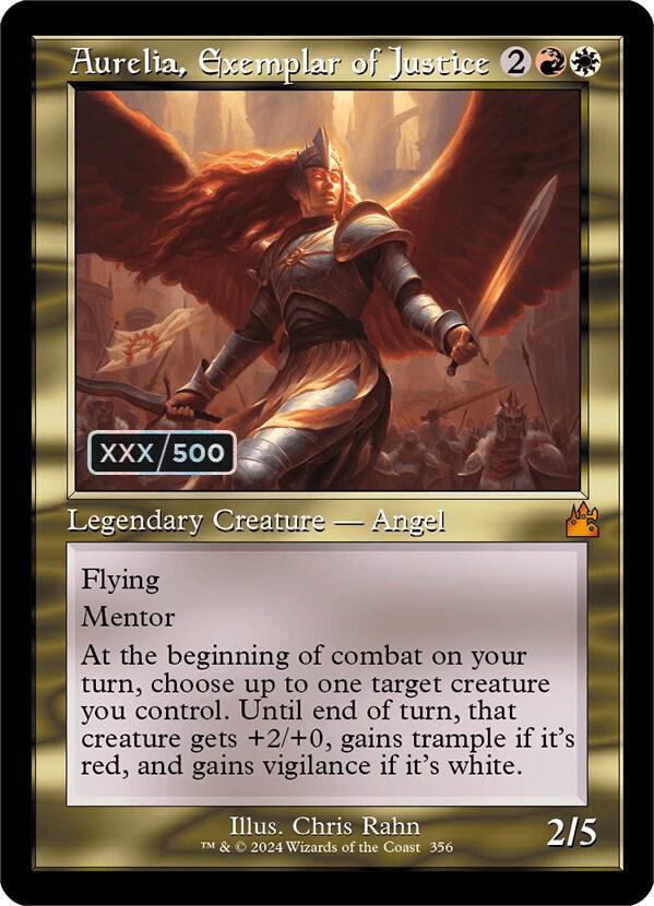 Aurelia, Exemplar of Justice (Retro Frame) (Serial Numbered) 356 card from Ravnica Remastered
