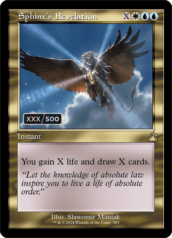 Sphinx's Revelation (Retro Frame) (Serial Numbered) 383 card from Ravnica Remastered