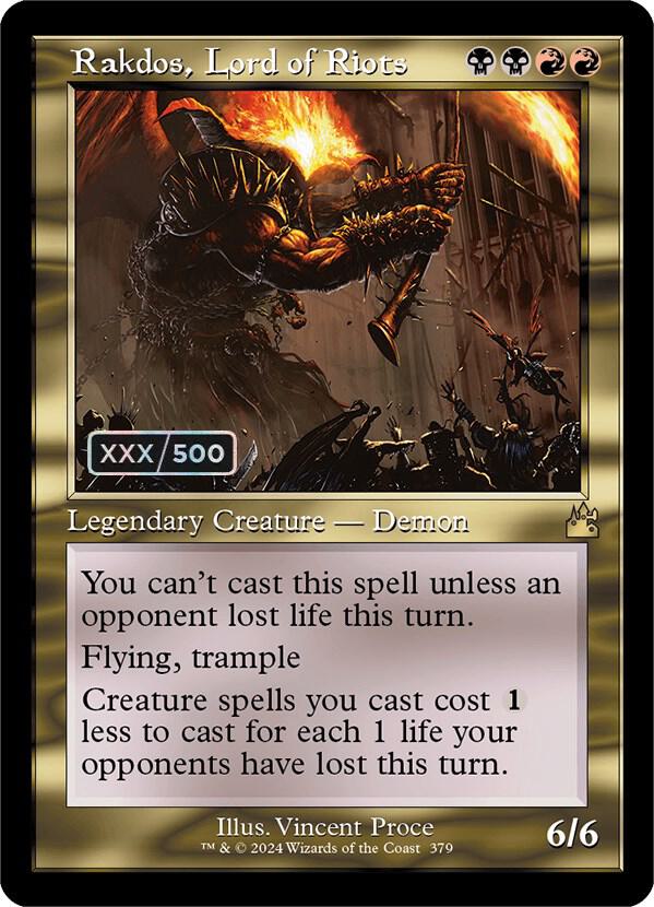 Rakdos, Lord of Riots (Retro Frame) (Serial Numbered) 379 card from Ravnica Remastered
