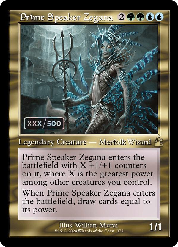 Prime Speaker Zegana (Retro Frame) (Serial Numbered) 377 card from Ravnica Remastered