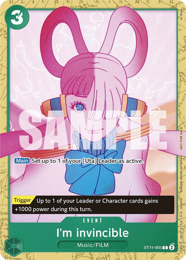 I'm invincible (Starter Deck 11: Uta Deck Battle) ST11-005 card from One Piece Promotion Cards