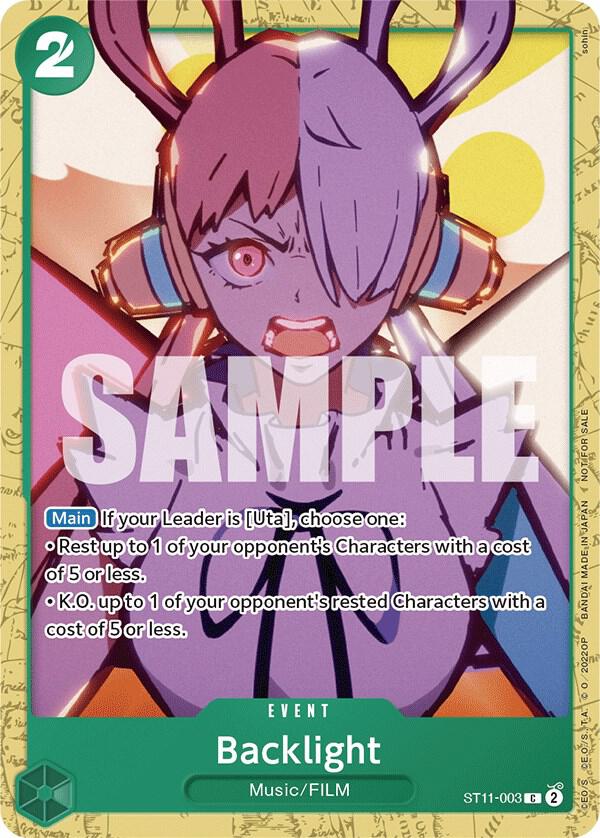 Backlight (Starter Deck 11: Uta Deck Battle) ST11-003 card from One Piece Promotion Cards