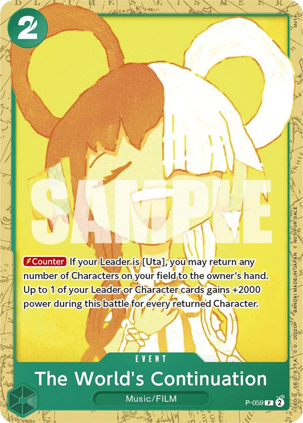 The World's Continuation (Starter Deck 11: Uta Deck Battle) P-059 card from One Piece Promotion Cards