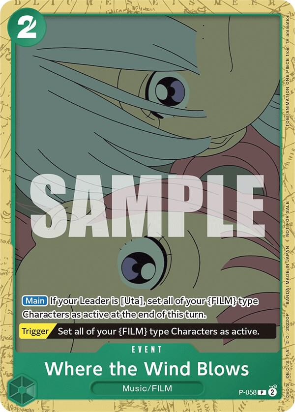 Where the Wind Blows (Starter Deck 11: Uta Deck Battle) P-058 card from One Piece Promotion Cards