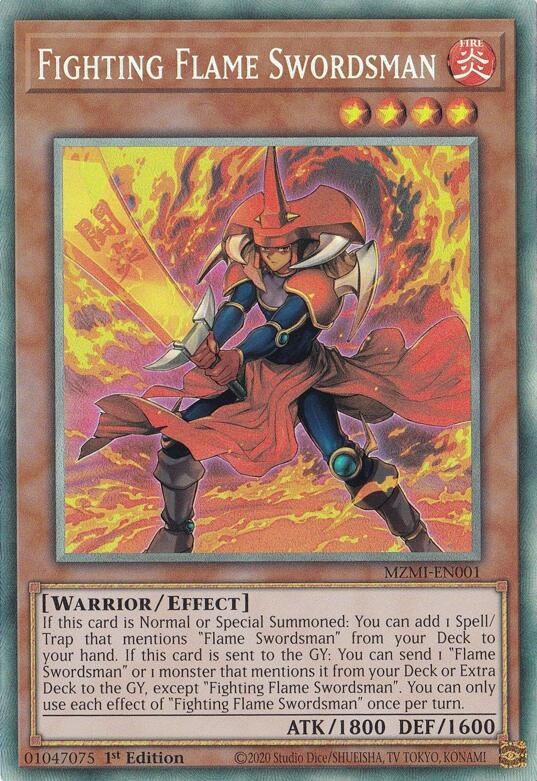 Fighting Flame Swordsman (CR) MZMI-EN001 card from Maze of Millennia