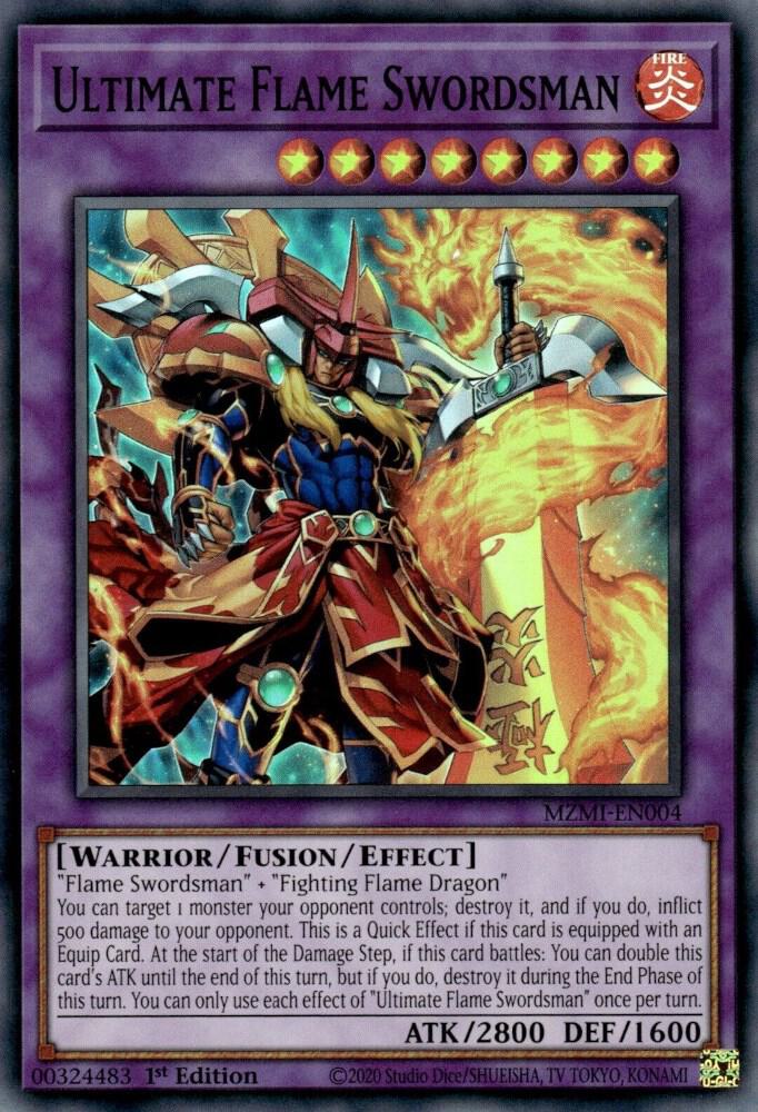 Ultimate Flame Swordsman MZMI-EN004 card from Maze of Millennia