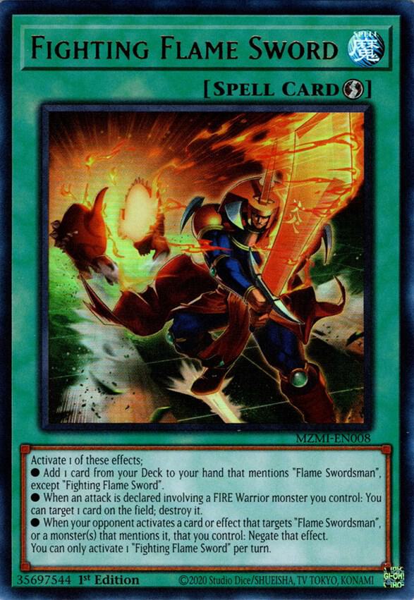 Fighting Flame Sword MZMI-EN008 card from Maze of Millennia
