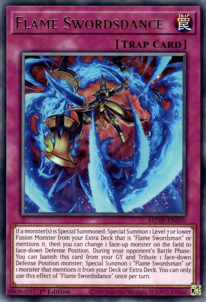 Flame Swordsdance MZMI-EN010 card from Maze of Millennia