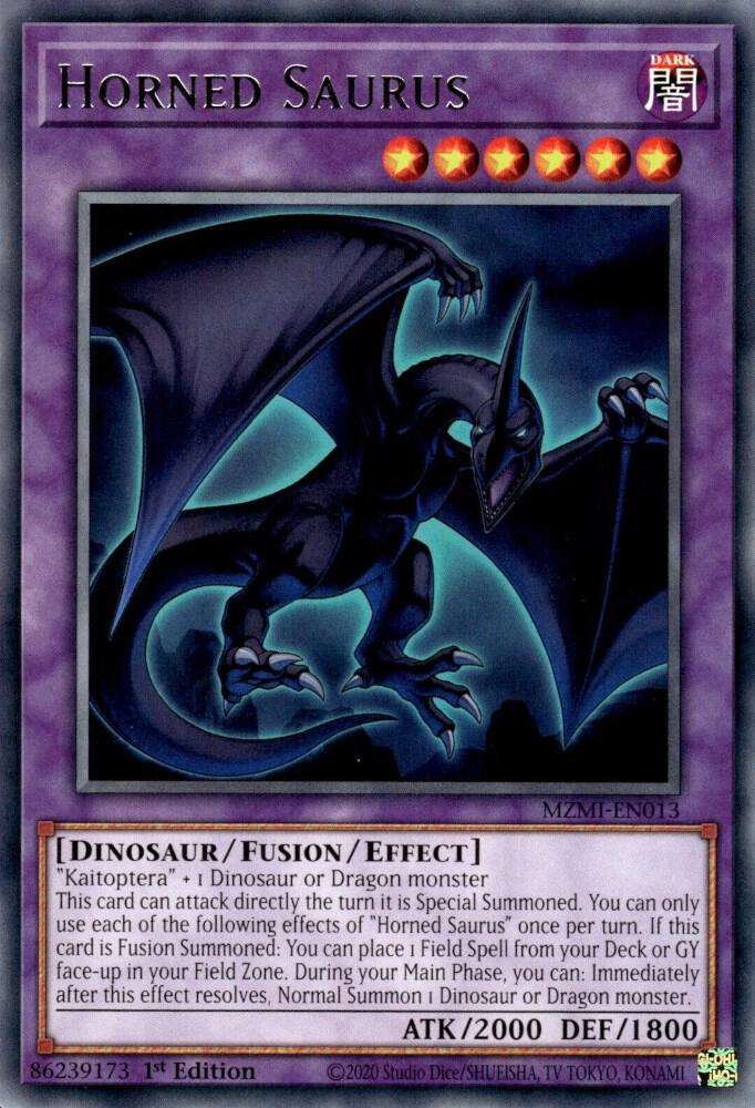 Horned Saurus MZMI-EN013 card from Maze of Millennia