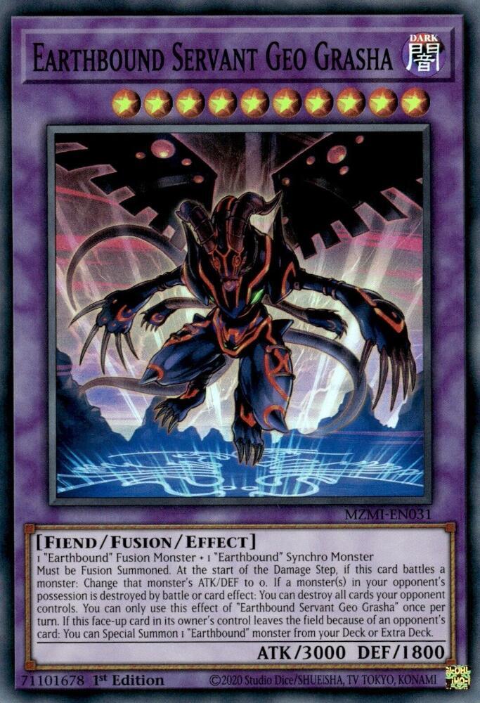 Earthbound Servant Geo Grasha MZMI-EN031 card from Maze of Millennia