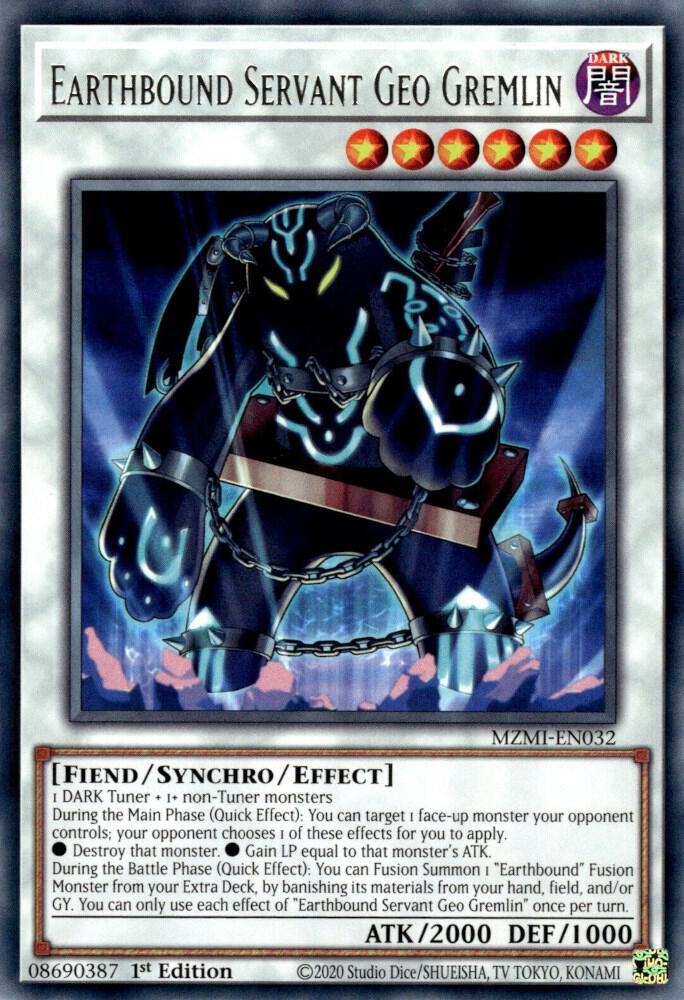 Earthbound Servant Geo Gremlin MZMI-EN032 card from Maze of Millennia