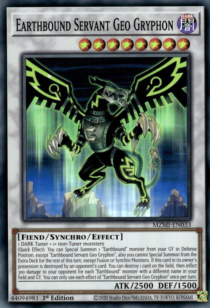 Earthbound Servant Geo Gryphon MZMI-EN033 card from Maze of Millennia