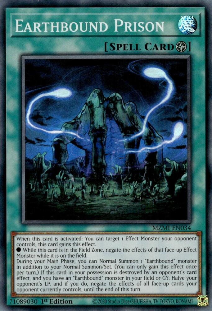 Earthbound Prison MZMI-EN034 card from Maze of Millennia