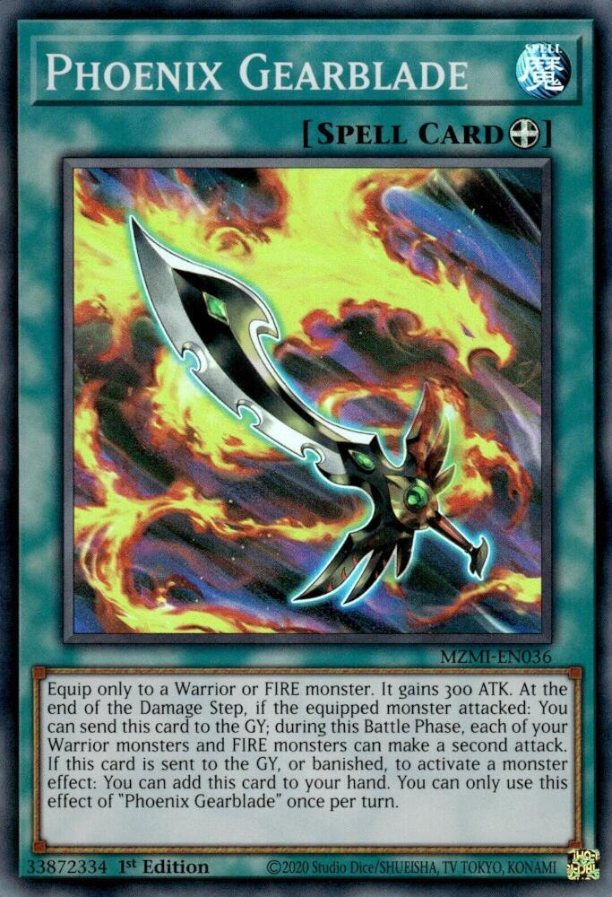 Phoenix Gearblade MZMI-EN036 card from Maze of Millennia