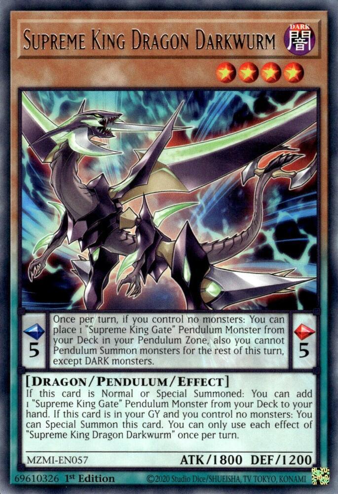 Supreme King Dragon Darkwurm MZMI-EN057 card from Maze of Millennia