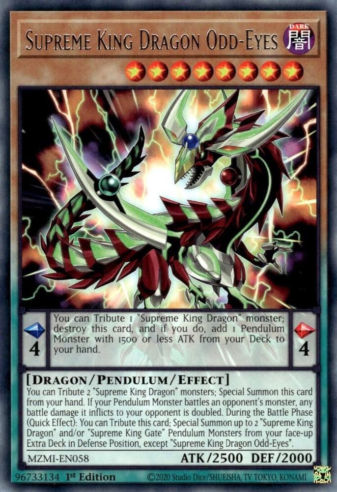 Supreme King Dragon Odd-Eyes MZMI-EN058 card from Maze of Millennia