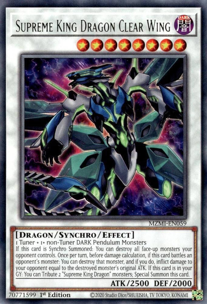 Supreme King Dragon Clear Wing MZMI-EN059 card from Maze of Millennia