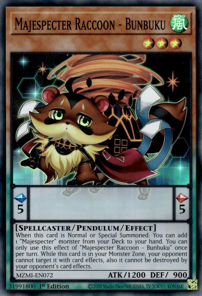 Majespecter Raccoon - Bunbuku MZMI-EN072 card from Maze of Millennia