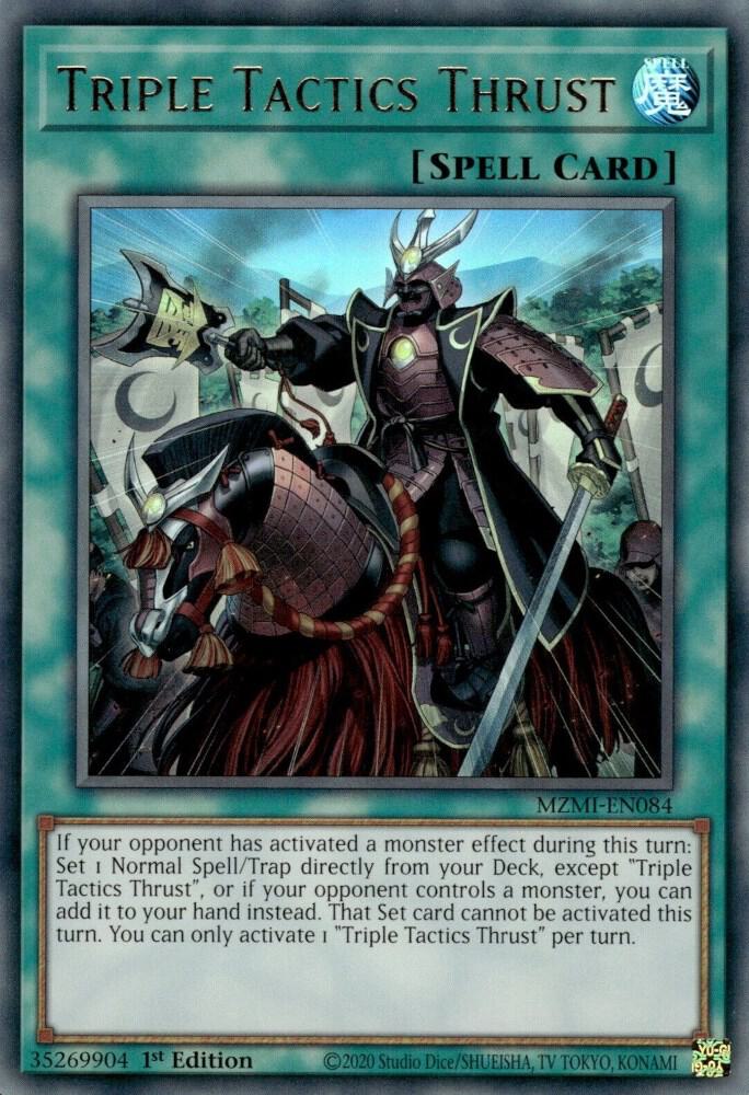 Triple Tactics Thrust MZMI-EN084 card from Maze of Millennia