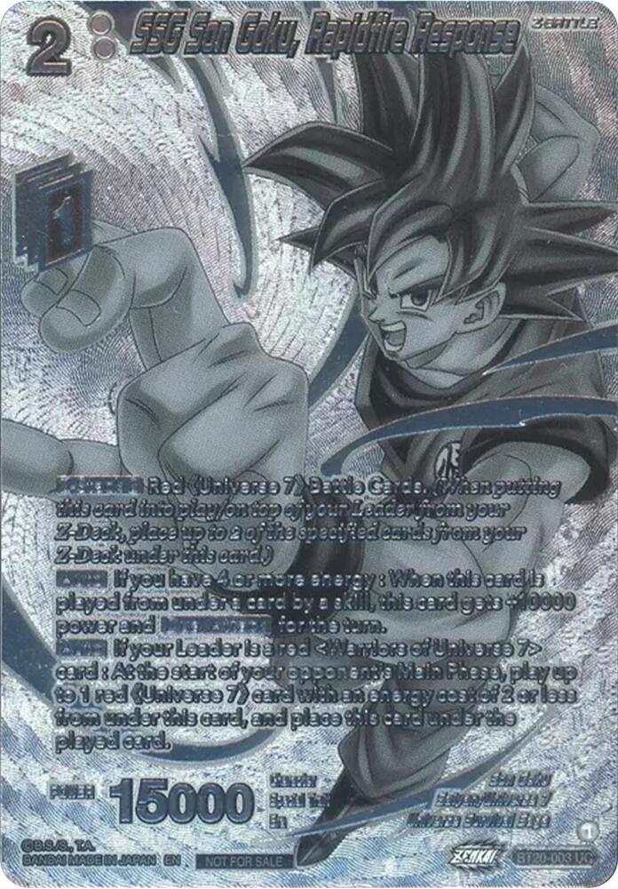 SSG Son Goku, Rapidfire Response (2023 Offline Regionals Silver Print) BT20-003 card from Promotion Cards