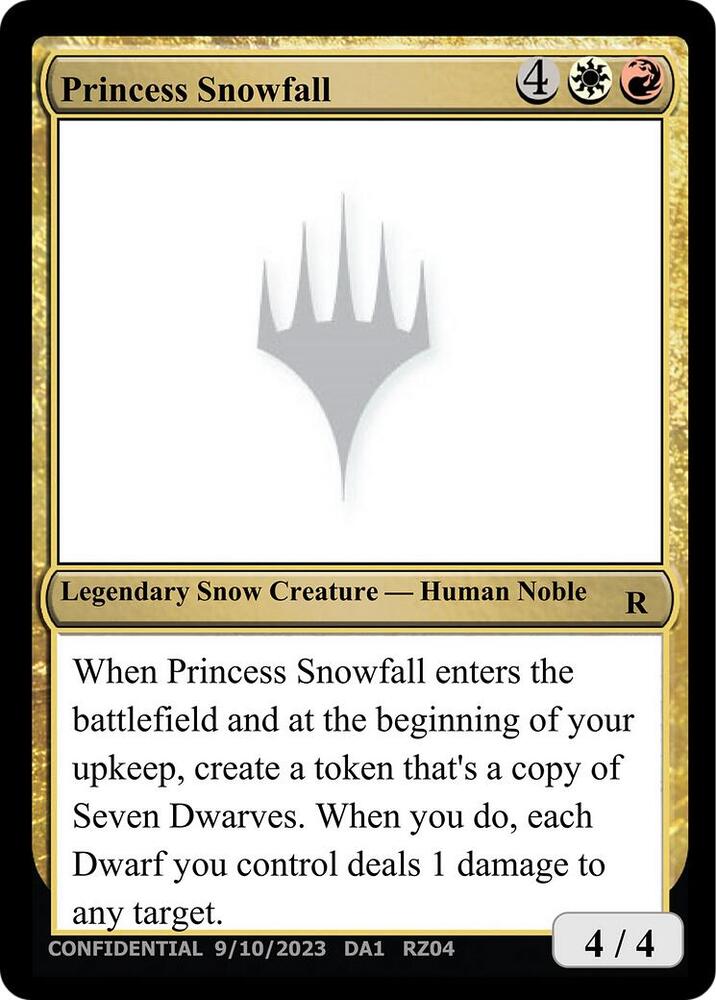 Princess Snowfall card from Un-Known Event Playtest Cards