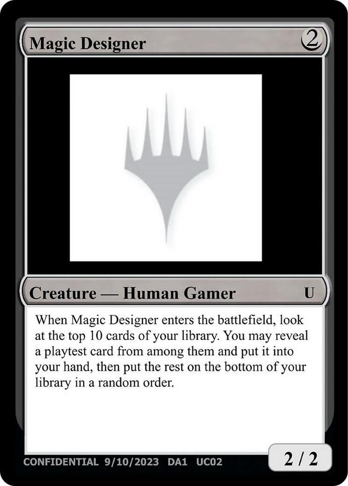 Magic Designer card from Un-Known Event Playtest Cards