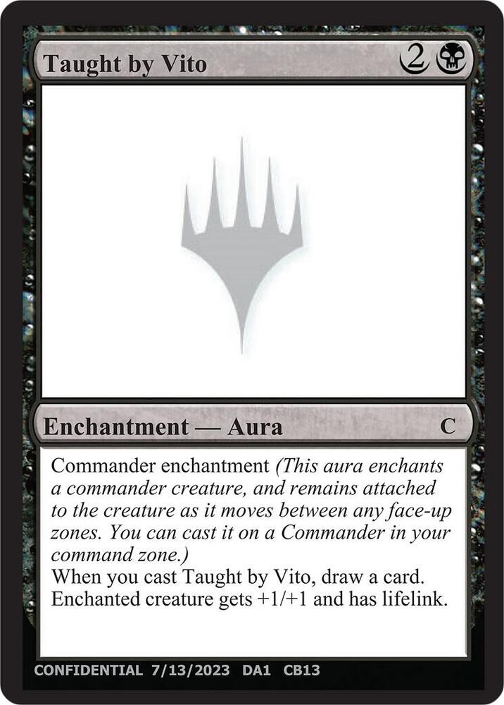 Taught by Vito card from Un-Known Event Playtest Cards