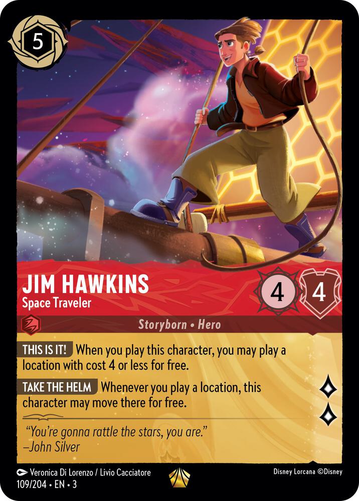 Jim Hawkins - Space Traveler 109/204 card from Into the Inklands