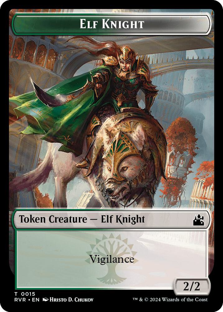 Elf Knight // Bird Illusion Double-Sided Token 15 // 5 card from Ravnica Remastered