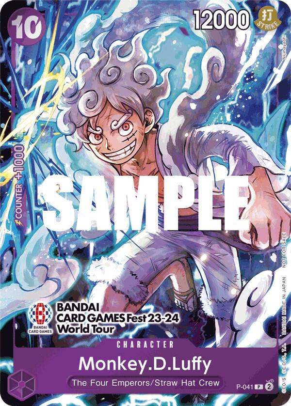 Monkey.D.Luffy (BANDAI CARD GAMES Fest 23-24 World Tour) P-041 card from One Piece Promotion Cards