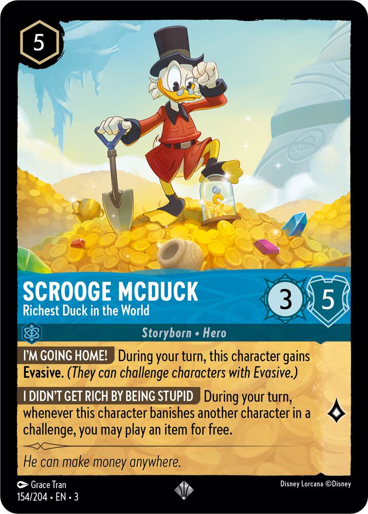 Scrooge McDuck - Richest Duck in the World 154/204 card from Into the Inklands