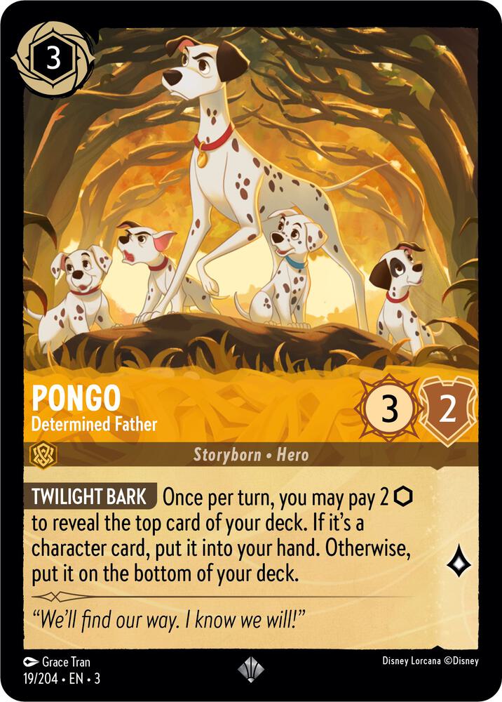Pongo - Determined Father 19/204 card from Into the Inklands