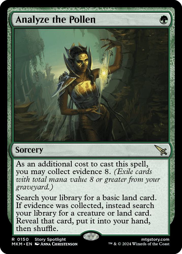 Analyze the Pollen 150 card from Murders at Karlov Manor
