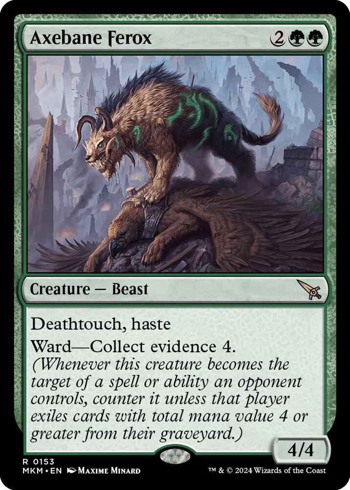 Axebane Ferox 153 card from Murders at Karlov Manor