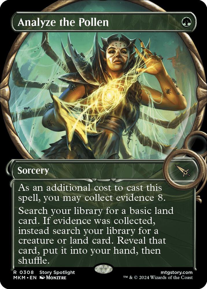 Analyze the Pollen (Showcase) 308 card from Murders at Karlov Manor