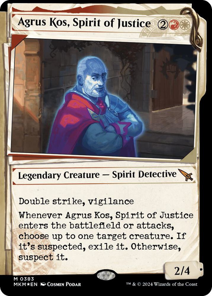 Agrus Kos, Spirit of Justice (Showcase) (Invisible Ink) 383 card from Murders at Karlov Manor