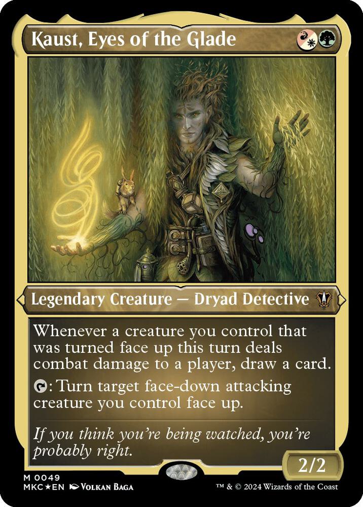 Kaust, Eyes of the Glade (Display Commander) - Thick Stock 49 card from Commander: Murders at Karlov Manor