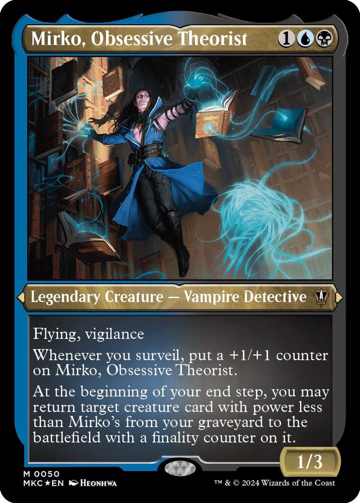 Mirko, Obsessive Theorist (Display Commander) - Thick Stock 50 card from Commander: Murders at Karlov Manor