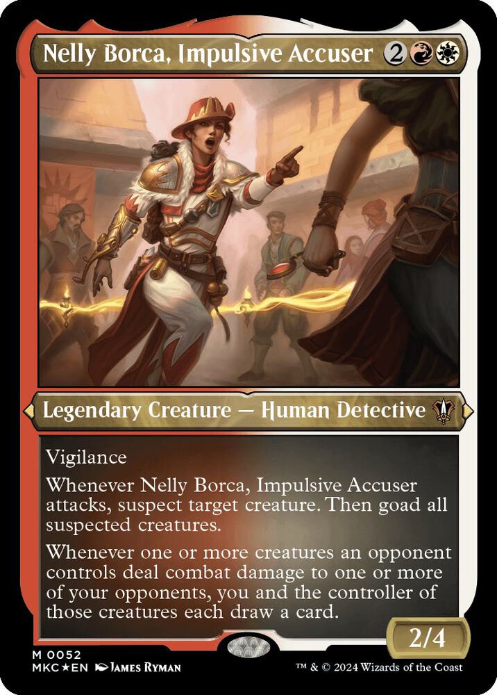 Nelly Borca, Impulsive Accuser (Display Commander) - Thick Stock 52 card from Commander: Murders at Karlov Manor