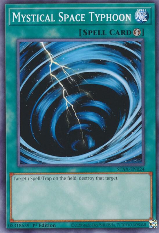 Mystical Space Typhoon STAX-EN024 card from 2-Player Starter Set