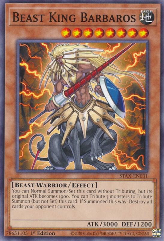 Beast King Barbaros STAX-EN031 card from 2-Player Starter Set