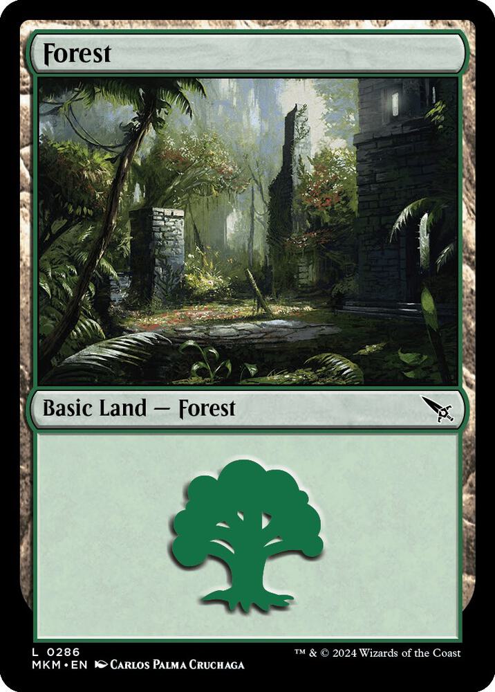 Forest 286 card from Murders at Karlov Manor