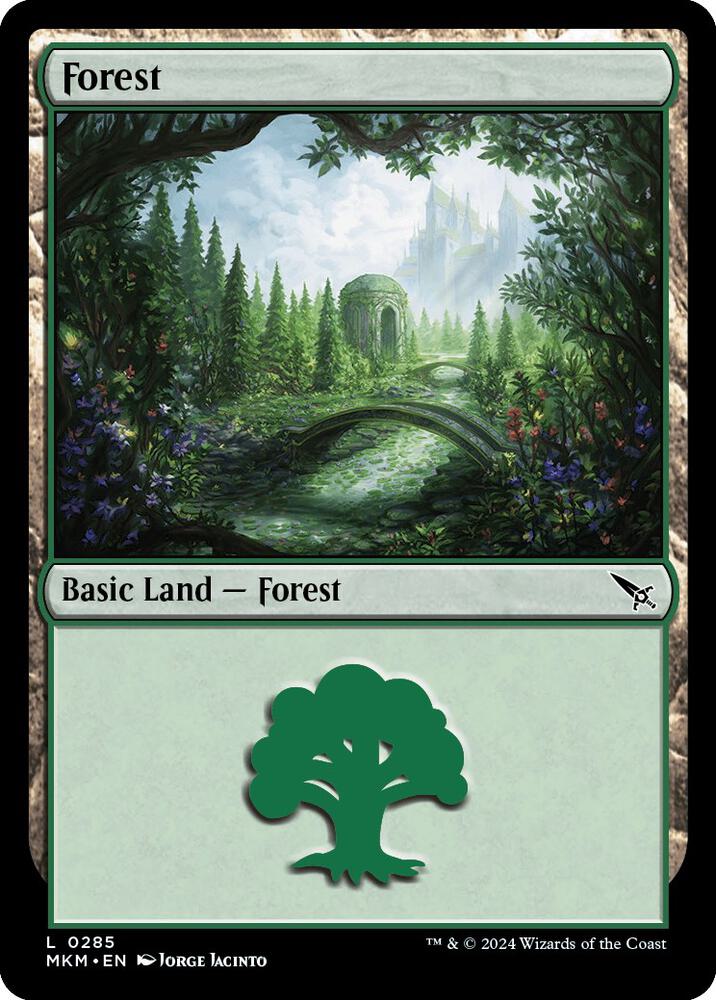 Forest 285 card from Murders at Karlov Manor