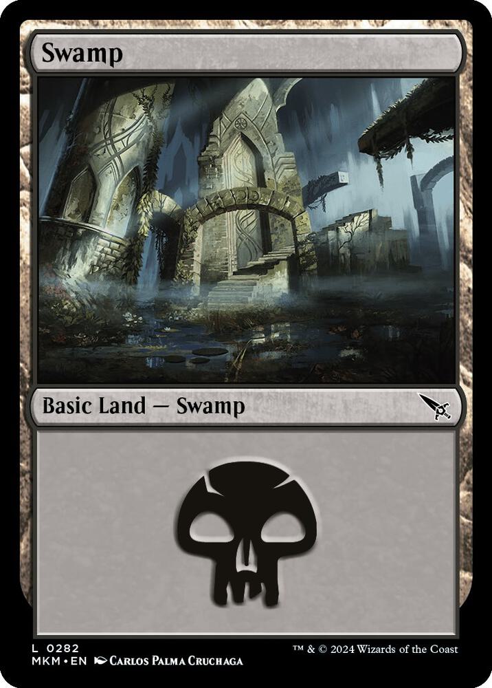 Swamp 282 card from Murders at Karlov Manor