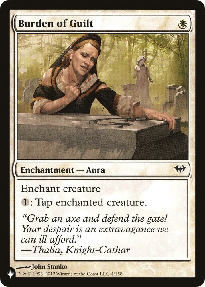 Burden of Guilt 4/158 card from The List Reprints