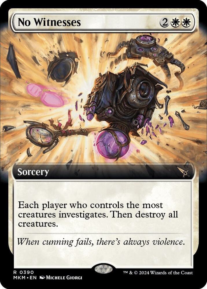 No Witnesses (Extended Art) 390 card from Murders at Karlov Manor