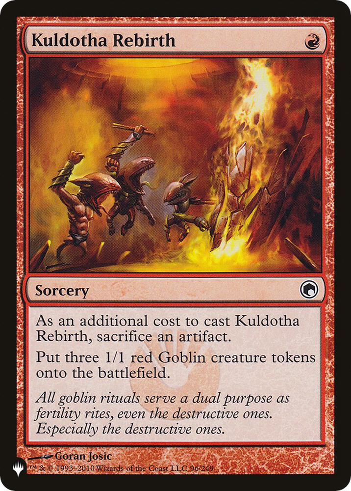 Kuldotha Rebirth 96/249 card from The List Reprints
