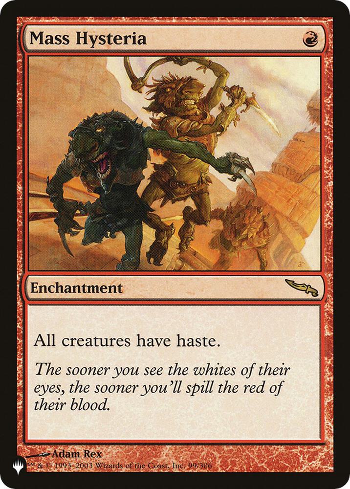 Mass Hysteria 99/306 card from The List Reprints