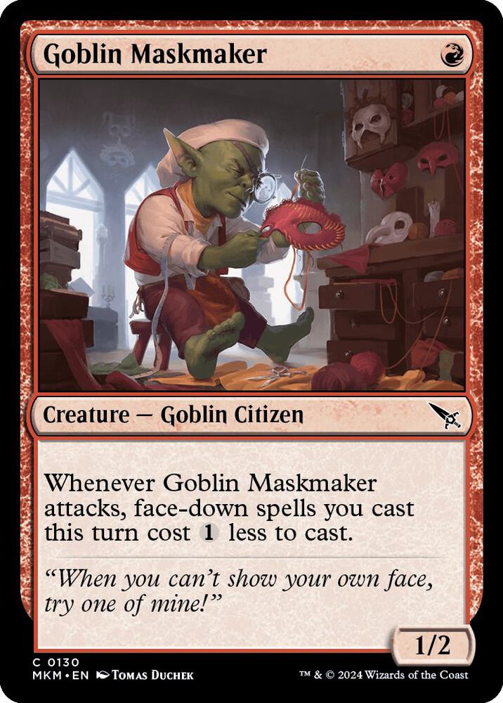 Goblin Maskmaker 130 card from Murders at Karlov Manor